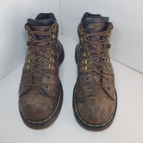 Vtg Doc Martens Sz 8M 9W Grizzly Chunky Platform Oxford Boots Shoes Brown main image 12